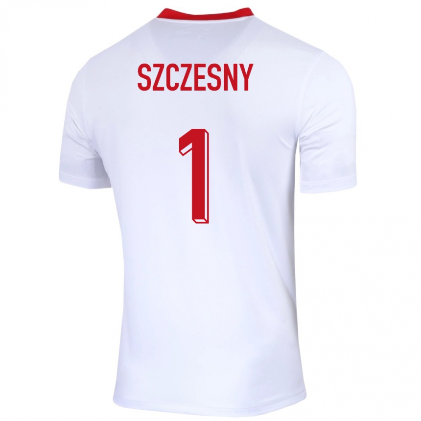 Kids Football Poland Wojciech Szczesny #1 White Home Jersey 24-26 T-Shirt Za