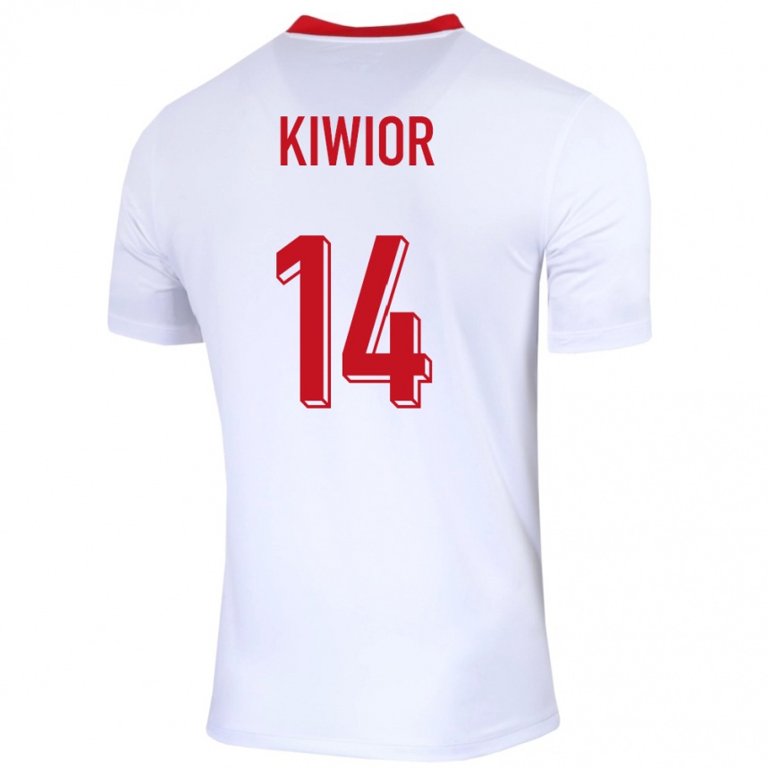 Kids Football Poland Jakub Kiwior #14 White Home Jersey 24-26 T-Shirt Za