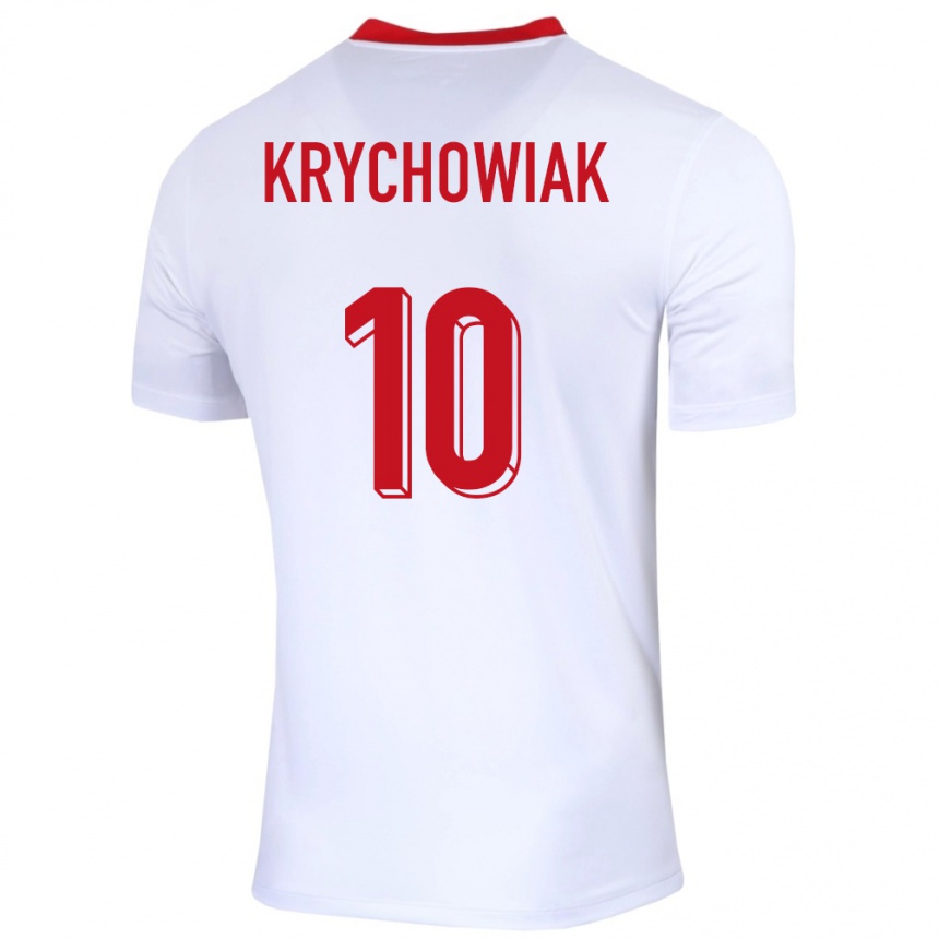 Kids Football Poland Grzegorz Krychowiak #10 White Home Jersey 24-26 T-Shirt Za