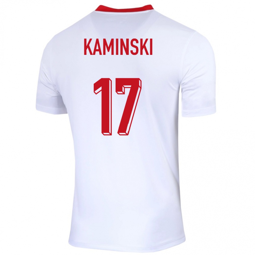 Kids Football Poland Jakub Kaminski #17 White Home Jersey 24-26 T-Shirt Za