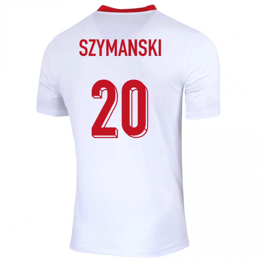 Kids Football Poland Sebastian Szymanski #20 White Home Jersey 24-26 T-Shirt Za