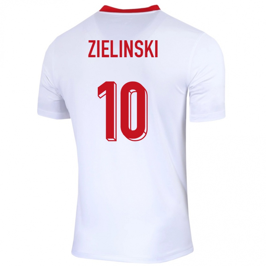 Kids Football Poland Piotr Zielinski #10 White Home Jersey 24-26 T-Shirt Za