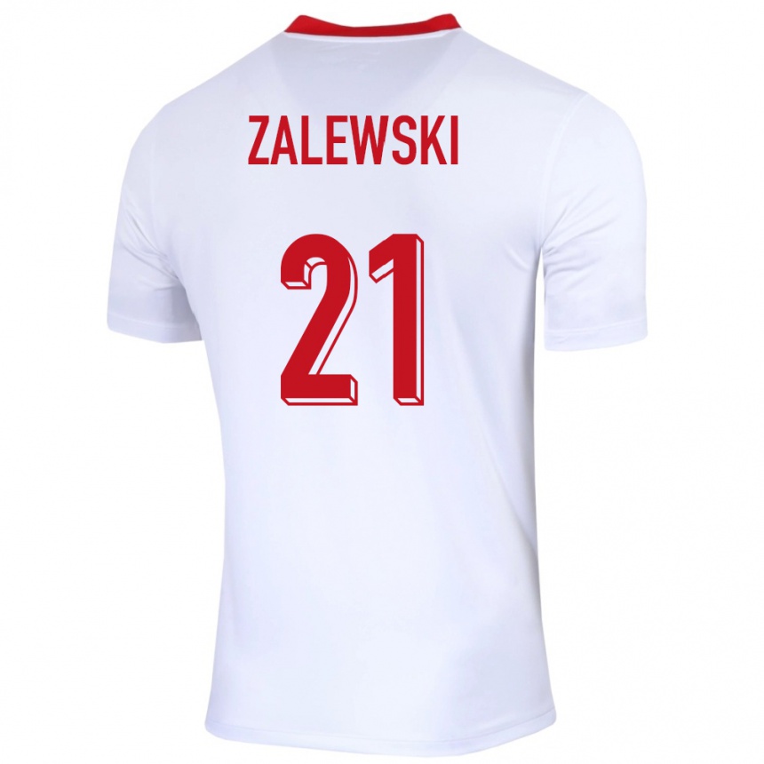 Kids Football Poland Nicola Zalewski #21 White Home Jersey 24-26 T-Shirt Za