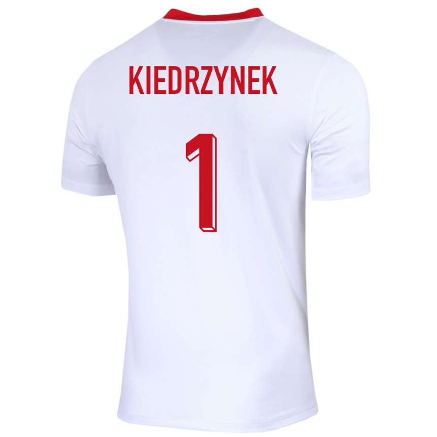 Kids Football Poland Katarzyna Kiedrzynek #1 White Home Jersey 24-26 T-Shirt Za