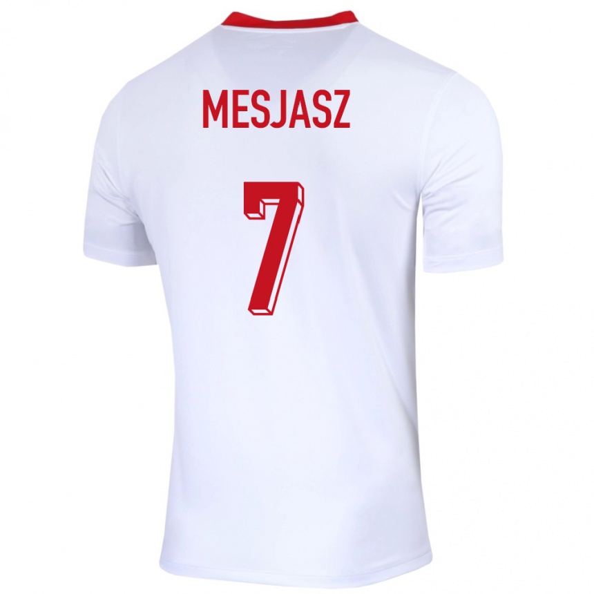 Kids Football Poland Malgorzata Mesjasz #7 White Home Jersey 24-26 T-Shirt Za