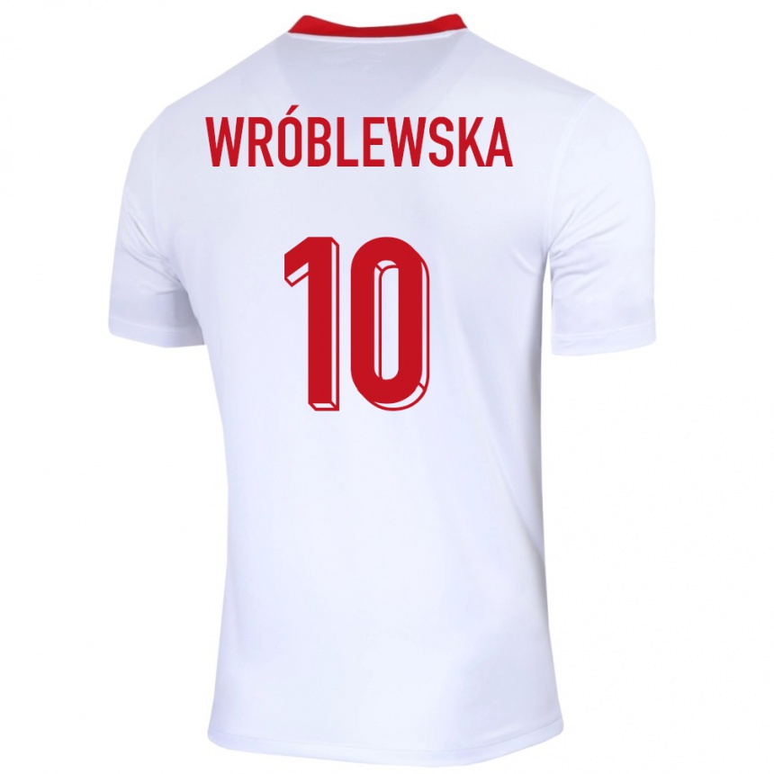 Kids Football Poland Joanna Wroblewska #10 White Home Jersey 24-26 T-Shirt Za