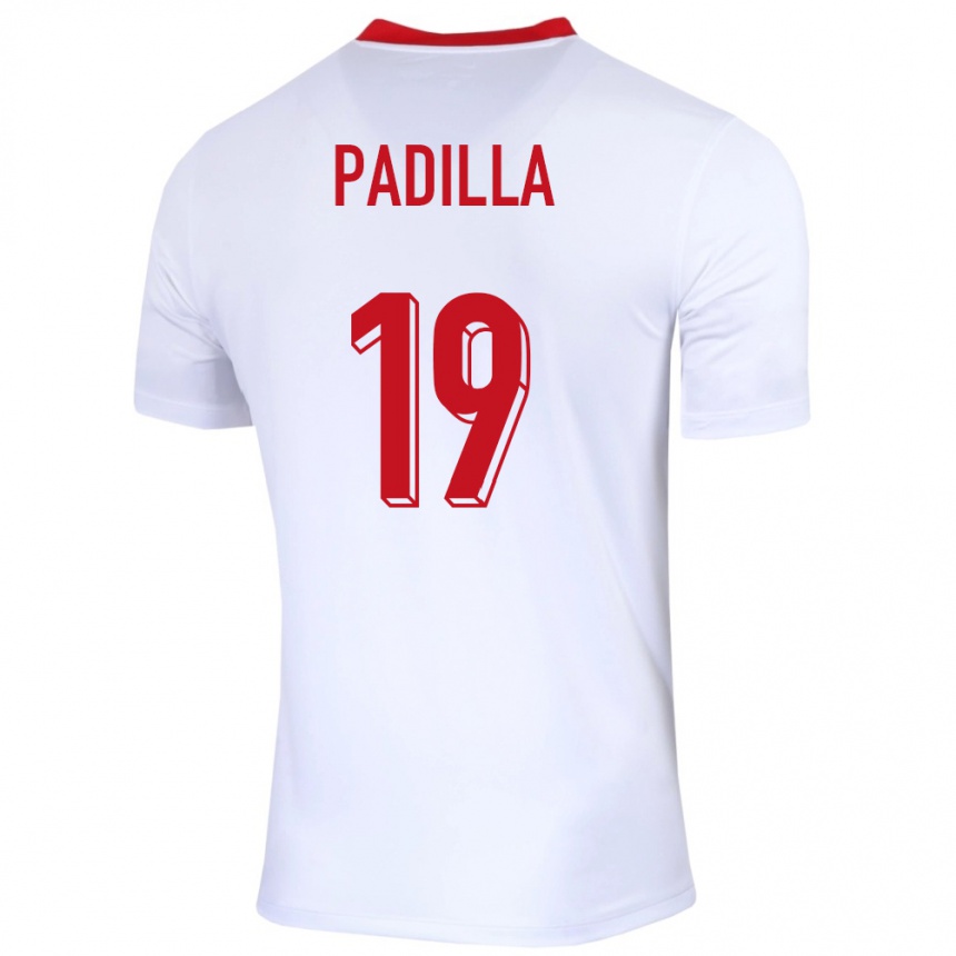 Kids Football Poland Natalia Padilla #19 White Home Jersey 24-26 T-Shirt Za