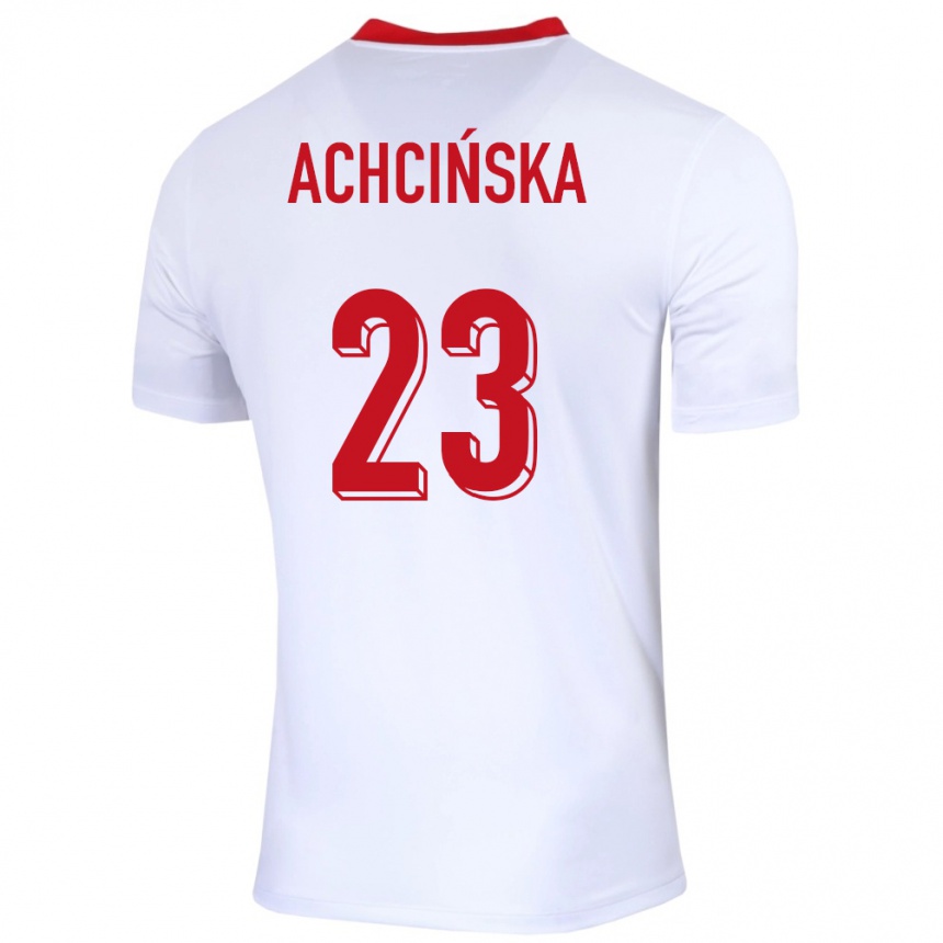 Kids Football Poland Adriana Achcinska #23 White Home Jersey 24-26 T-Shirt Za