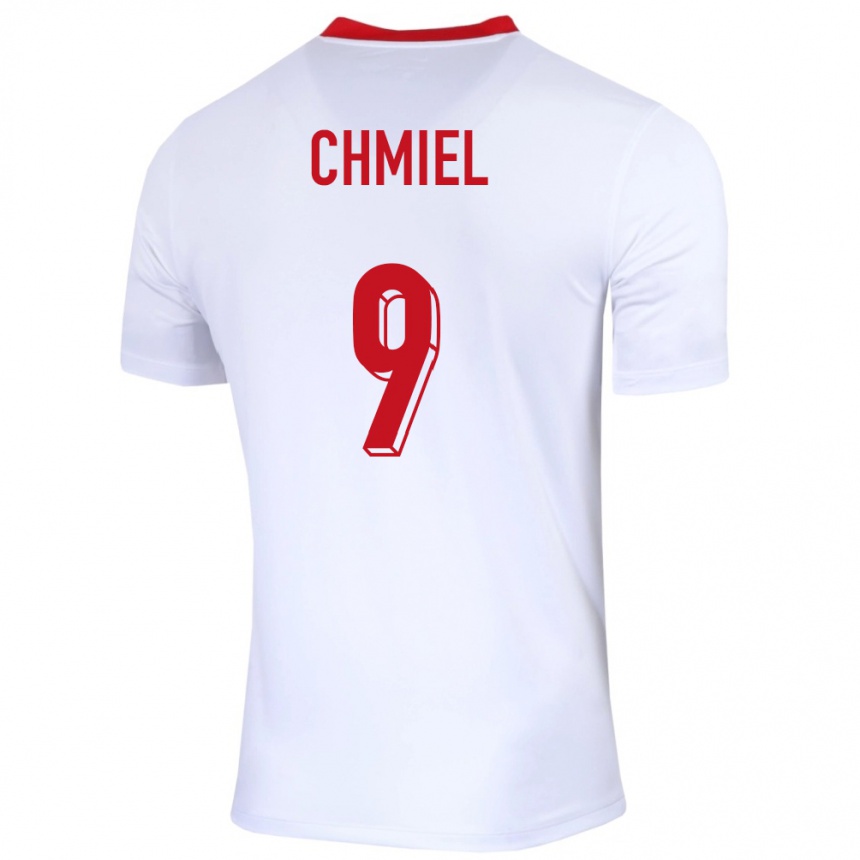 Kids Football Poland George Chmiel #9 White Home Jersey 24-26 T-Shirt Za