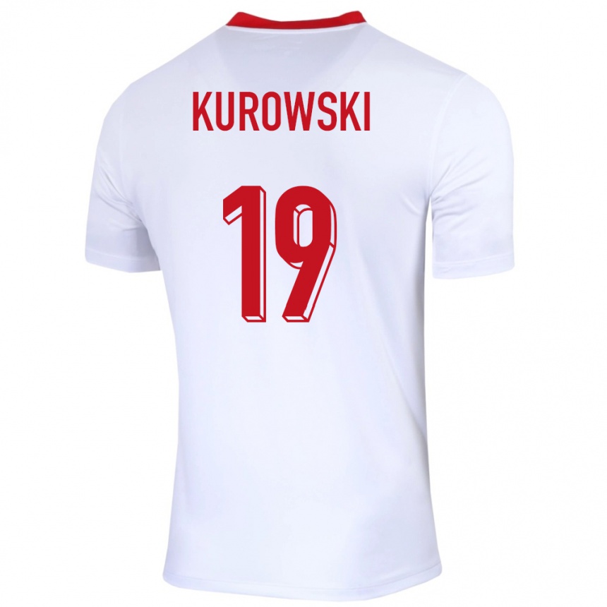 Kids Football Poland Milosz Kurowski #19 White Home Jersey 24-26 T-Shirt Za