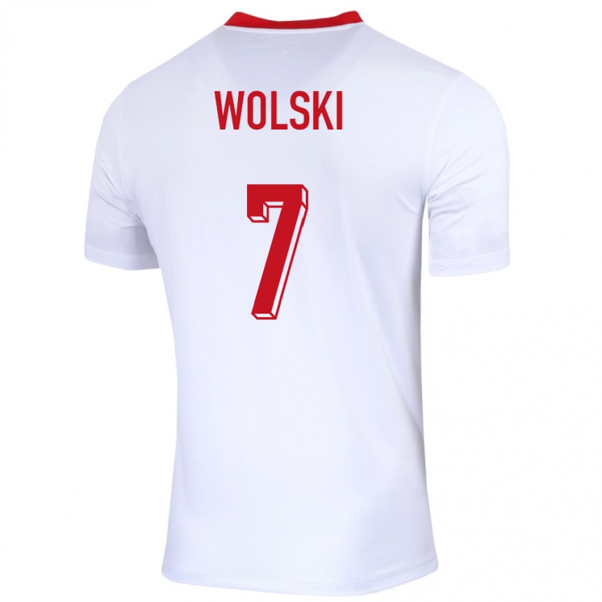 Kids Football Poland Filip Wolski #7 White Home Jersey 24-26 T-Shirt Za