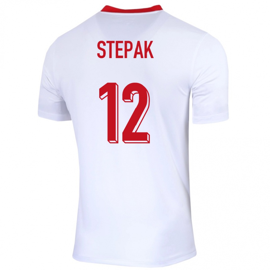 Kids Football Poland Jakub Stepak #12 White Home Jersey 24-26 T-Shirt Za