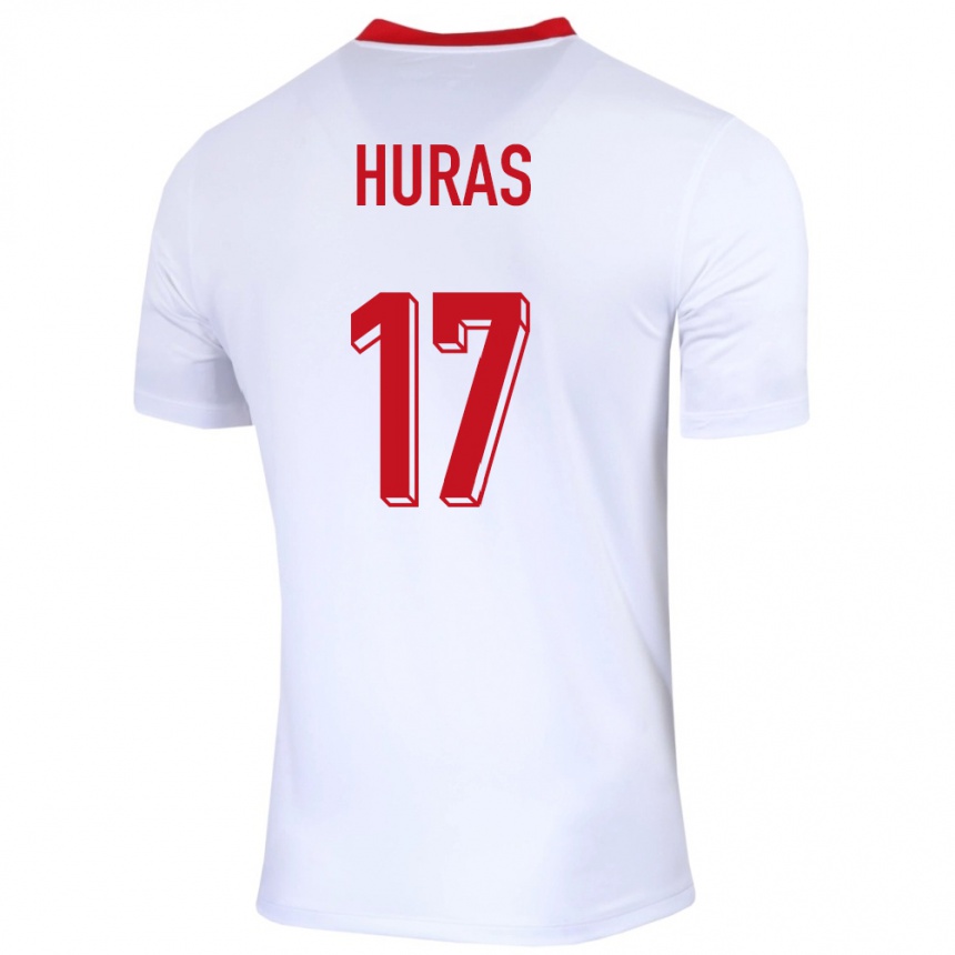 Kids Football Poland Mike Huras #17 White Home Jersey 24-26 T-Shirt Za