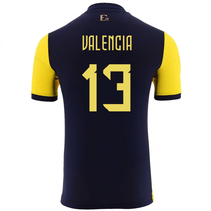 Kids Football Ecuador Enner Valencia #13 Yellow Home Jersey 24-26 T-Shirt Za