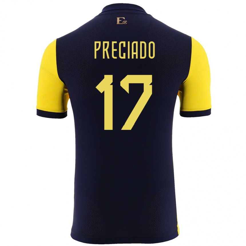 Kids Football Ecuador Angelo Preciado #17 Yellow Home Jersey 24-26 T-Shirt Za