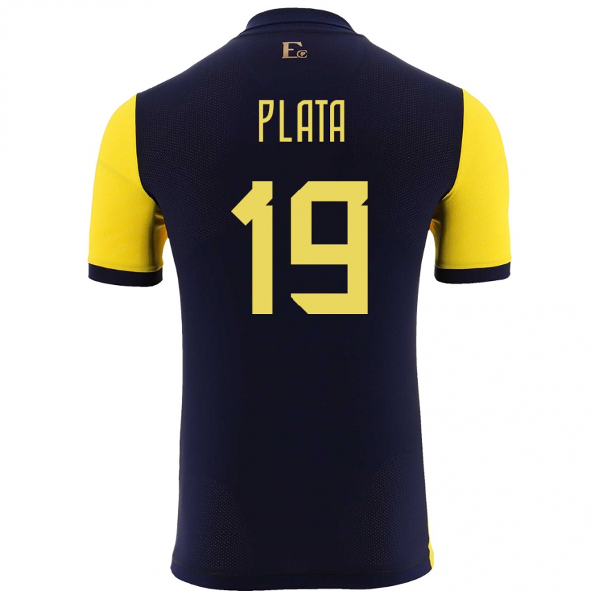 Kids Football Ecuador Gonzalo Plata #19 Yellow Home Jersey 24-26 T-Shirt Za