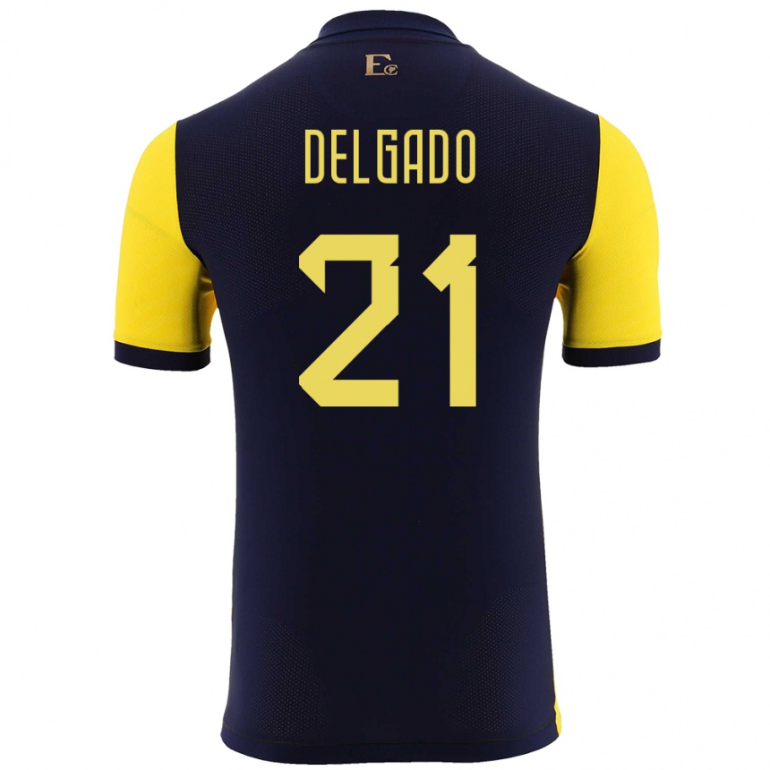 Kids Football Ecuador Patrickson Delgado #21 Yellow Home Jersey 24-26 T-Shirt Za