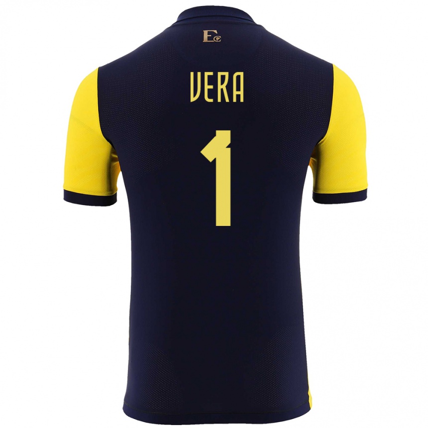 Kids Football Ecuador Andrea Vera #1 Yellow Home Jersey 24-26 T-Shirt Za