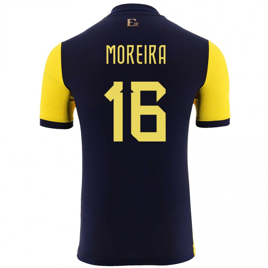 Kids Football Ecuador Ligia Moreira #16 Yellow Home Jersey 24-26 T-Shirt Za