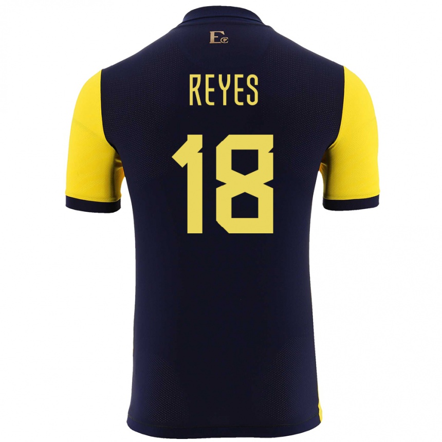 Kids Football Ecuador Ashley Reyes #18 Yellow Home Jersey 24-26 T-Shirt Za