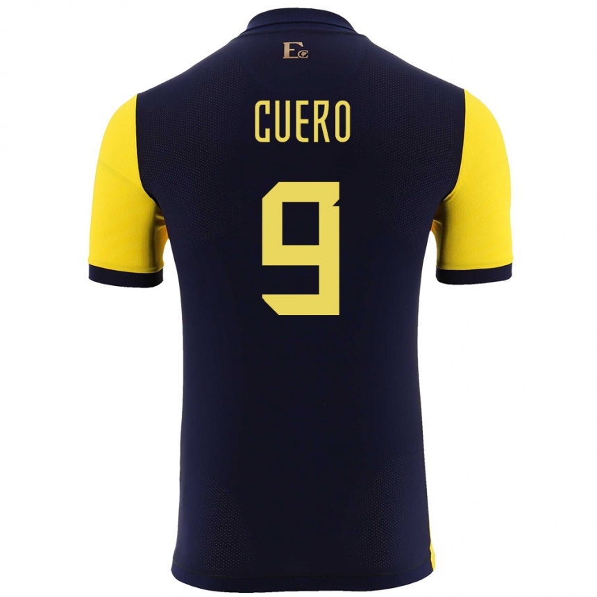 Kids Football Ecuador Justin Cuero #9 Yellow Home Jersey 24-26 T-Shirt Za