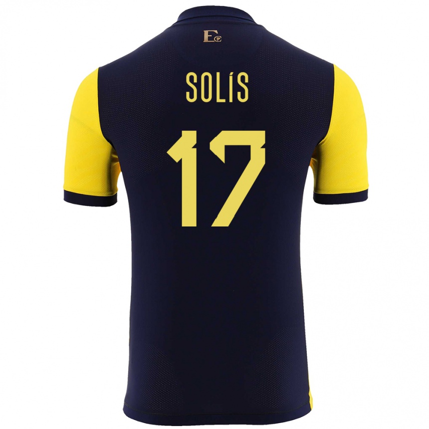 Kids Football Ecuador Mathias Solis #17 Yellow Home Jersey 24-26 T-Shirt Za