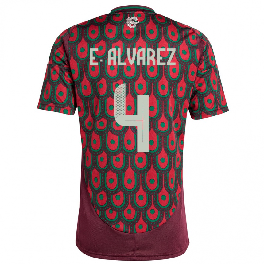 Kids Football Mexico Edson Alvarez #4 Maroon Home Jersey 24-26 T-Shirt Za