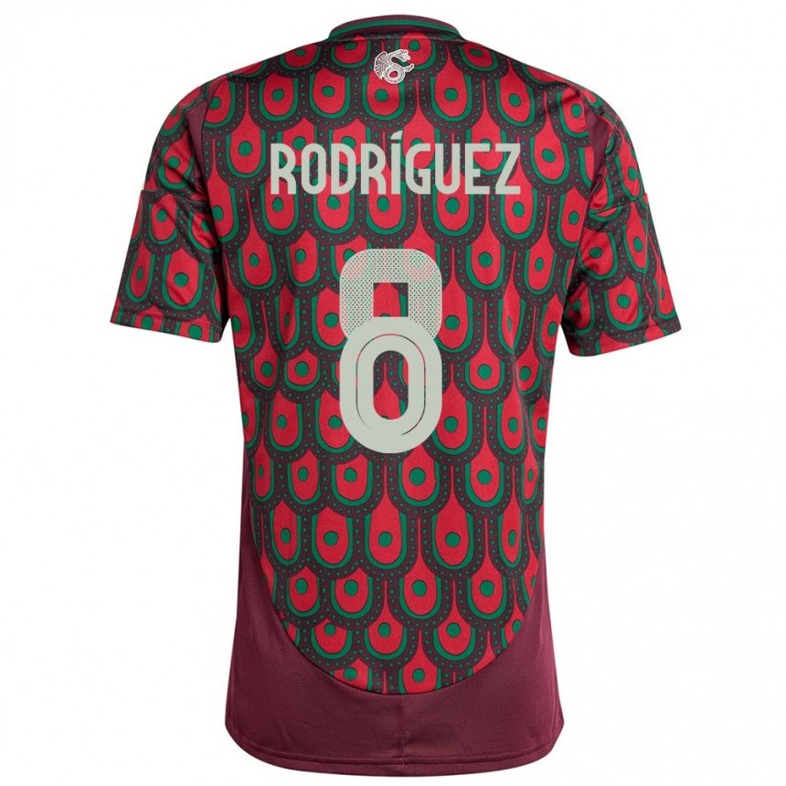 Kids Football Mexico Carlos Rodriguez #8 Maroon Home Jersey 24-26 T-Shirt Za