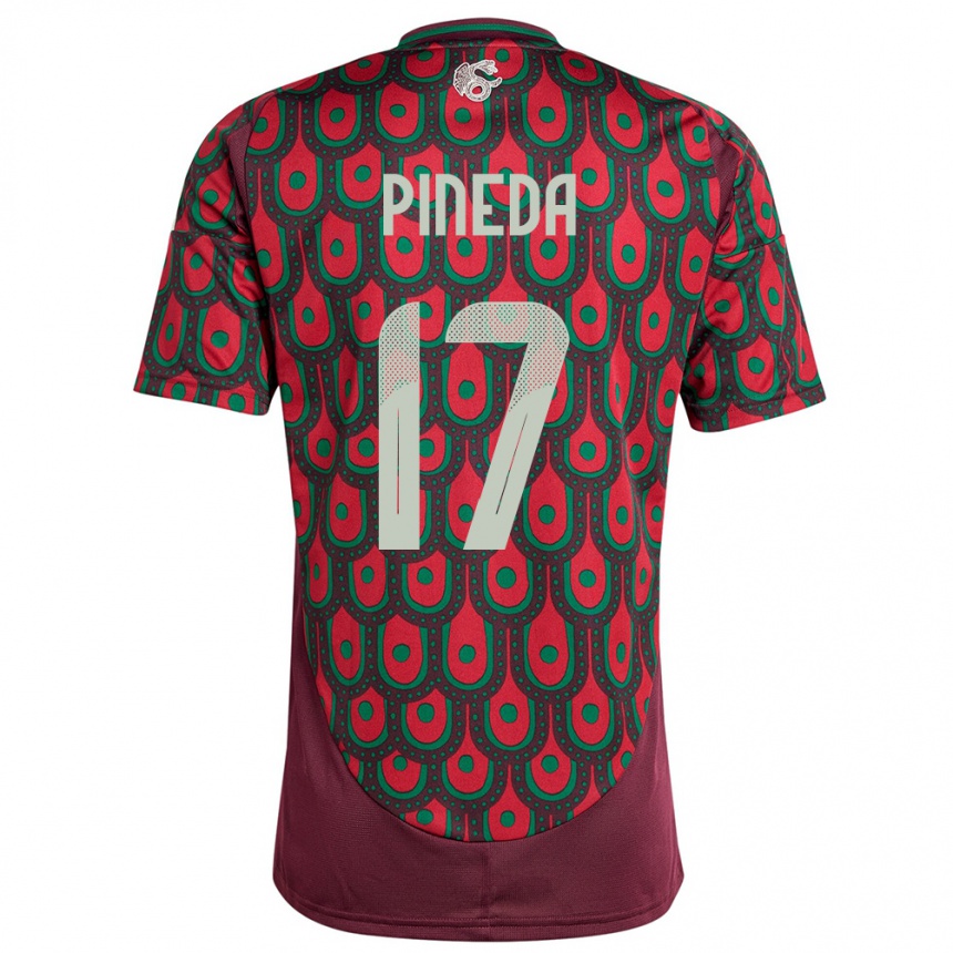 Kids Football Mexico Orbelin Pineda #17 Maroon Home Jersey 24-26 T-Shirt Za