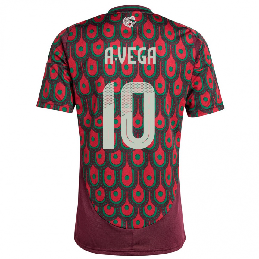 Kids Football Mexico Alexis Vega #10 Maroon Home Jersey 24-26 T-Shirt Za