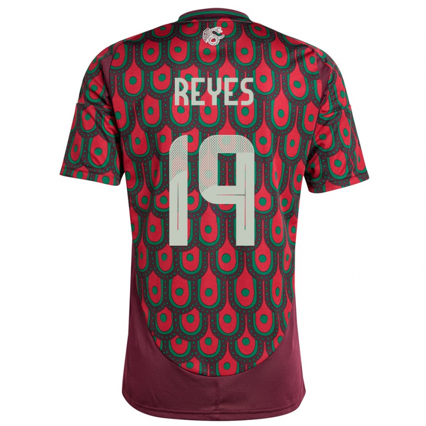 Kids Football Mexico Israel Reyes #19 Maroon Home Jersey 24-26 T-Shirt Za