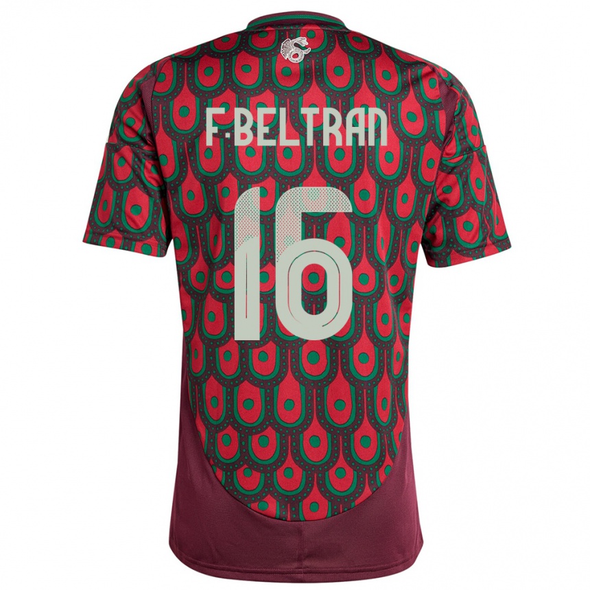 Kids Football Mexico Fernando Beltran #16 Maroon Home Jersey 24-26 T-Shirt Za