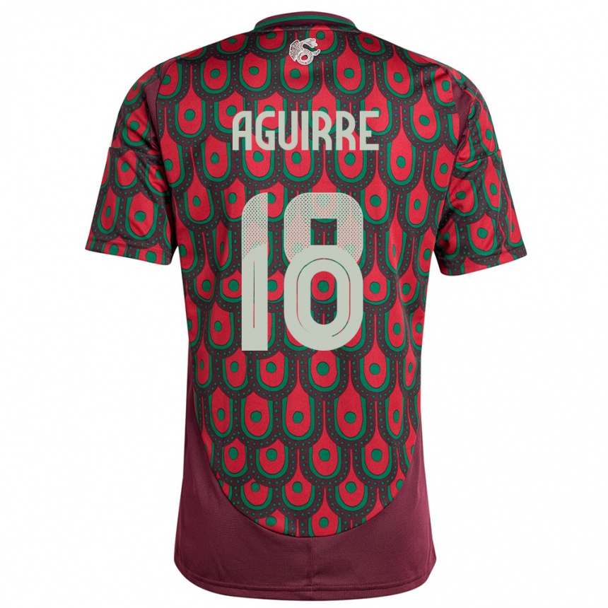 Kids Football Mexico Eduardo Aguirre #18 Maroon Home Jersey 24-26 T-Shirt Za