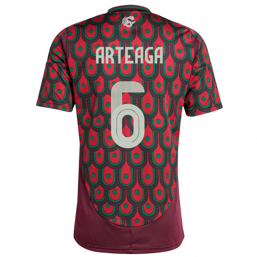 Kids Football Mexico Gerardo Arteaga #6 Maroon Home Jersey 24-26 T-Shirt Za