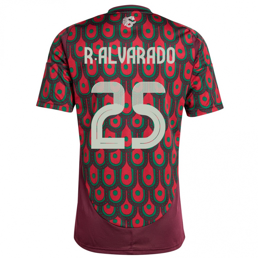 Kids Football Mexico Roberto Alvarado #25 Maroon Home Jersey 24-26 T-Shirt Za