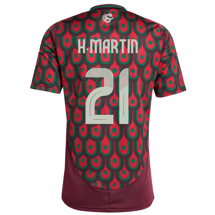 Kids Football Mexico Henry Martin #21 Maroon Home Jersey 24-26 T-Shirt Za