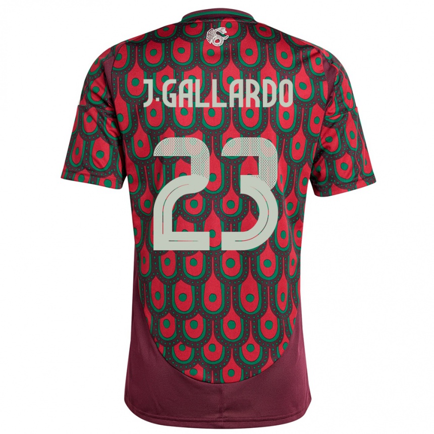 Kids Football Mexico Jesus Gallardo #23 Maroon Home Jersey 24-26 T-Shirt Za