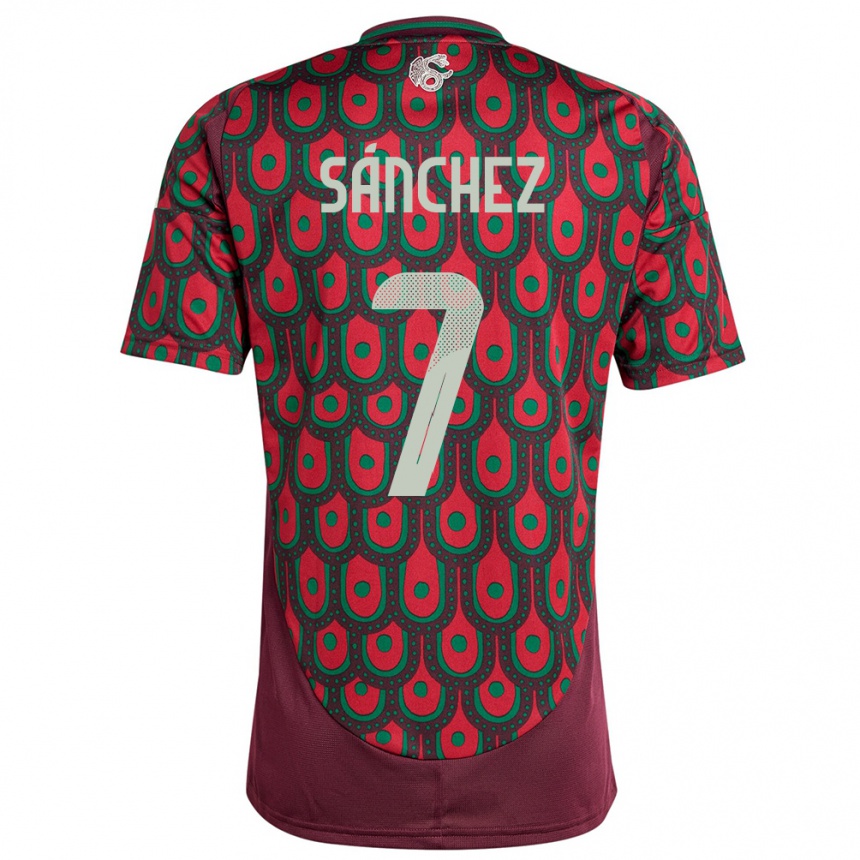 Kids Football Mexico Maria Sanchez #7 Maroon Home Jersey 24-26 T-Shirt Za