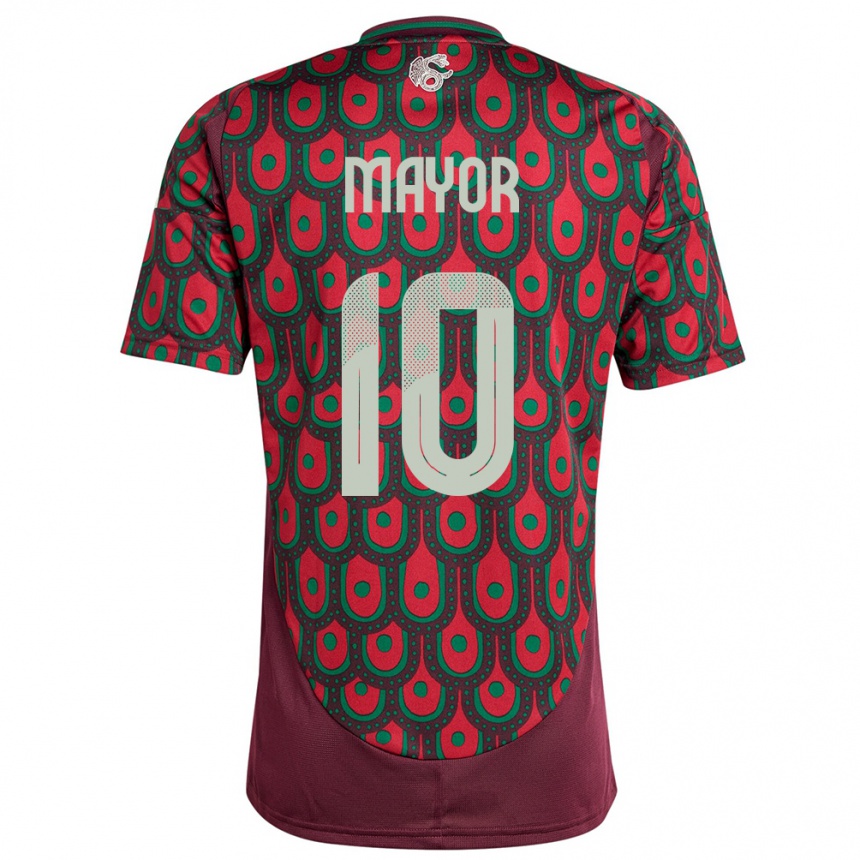 Kids Football Mexico Stephany Mayor #10 Maroon Home Jersey 24-26 T-Shirt Za