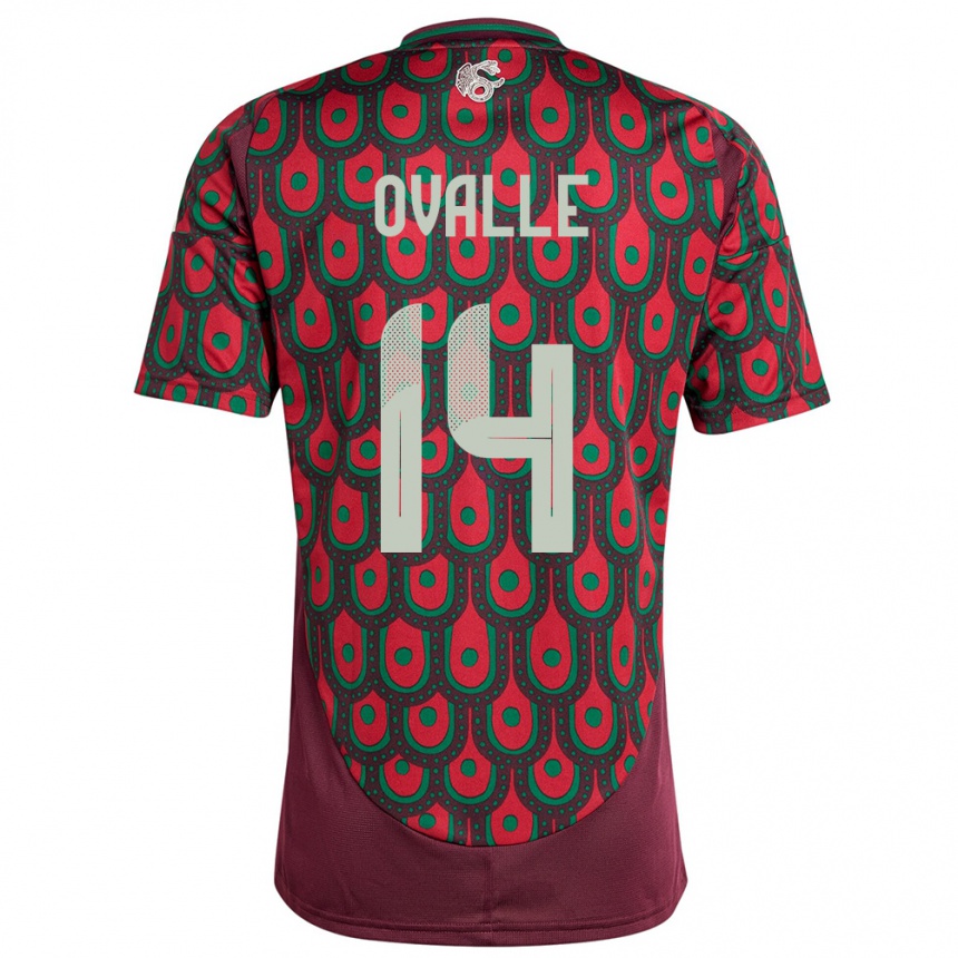 Kids Football Mexico Jacqueline Ovalle #14 Maroon Home Jersey 24-26 T-Shirt Za