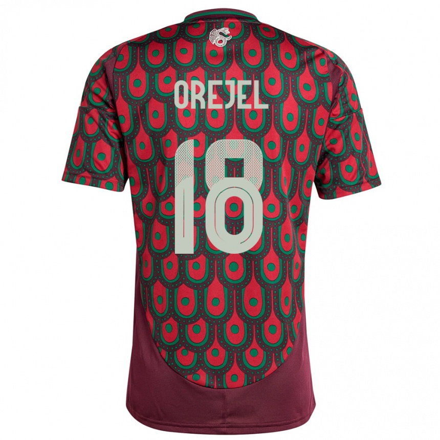 Kids Football Mexico Jocelyn Orejel #18 Maroon Home Jersey 24-26 T-Shirt Za