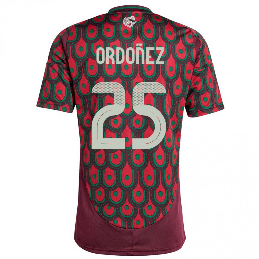 Kids Football Mexico Diana Ordonez #25 Maroon Home Jersey 24-26 T-Shirt Za