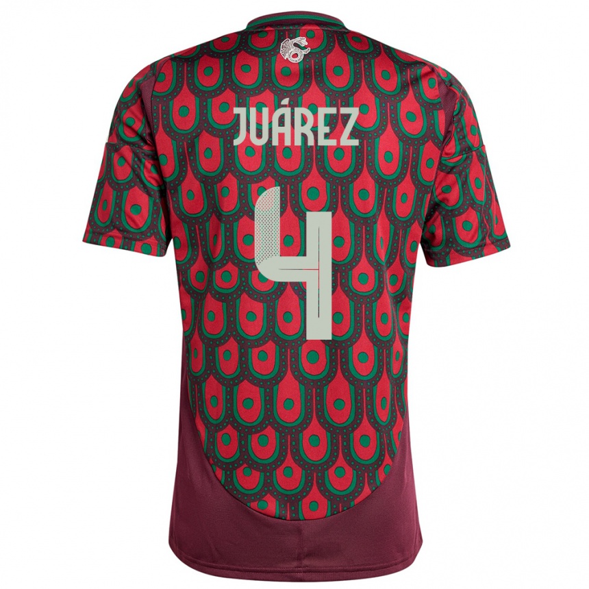 Kids Football Mexico Ramon Juarez #4 Maroon Home Jersey 24-26 T-Shirt Za