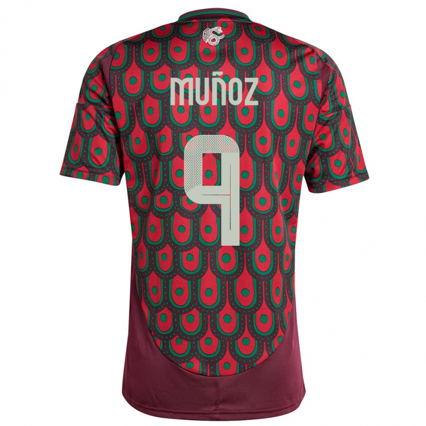 Kids Football Mexico Santiago Munoz #9 Maroon Home Jersey 24-26 T-Shirt Za