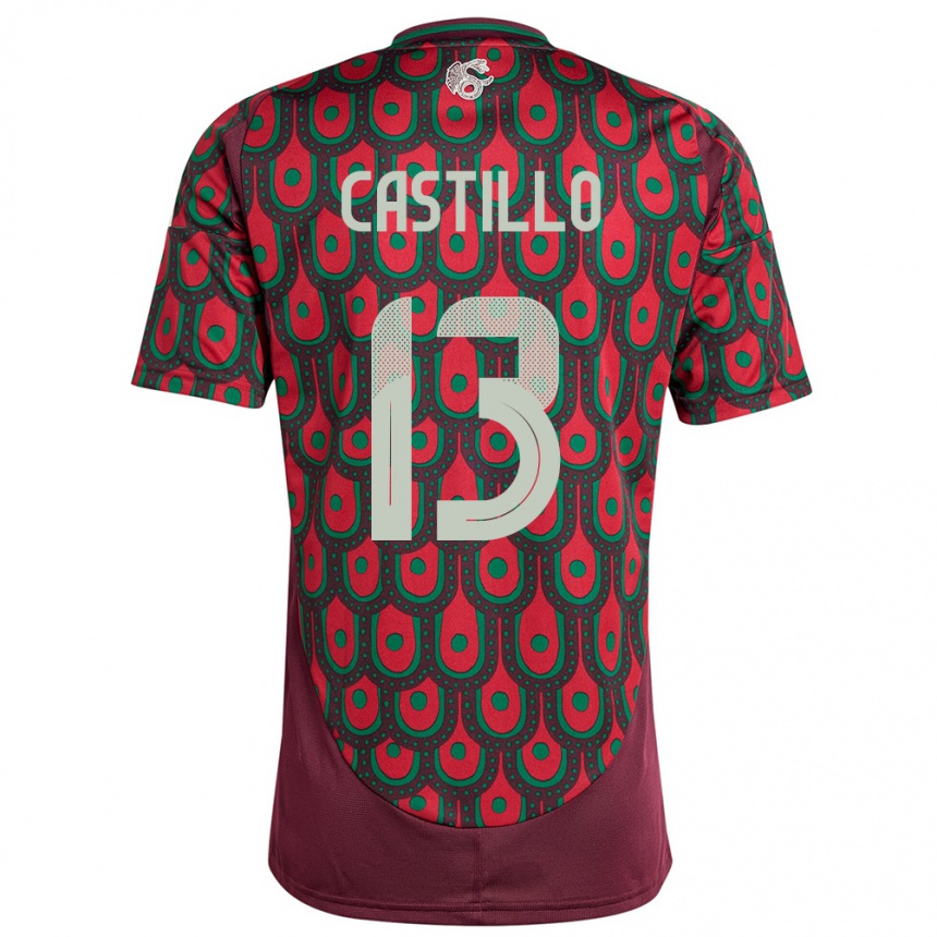 Kids Football Mexico Jose Castillo #13 Maroon Home Jersey 24-26 T-Shirt Za