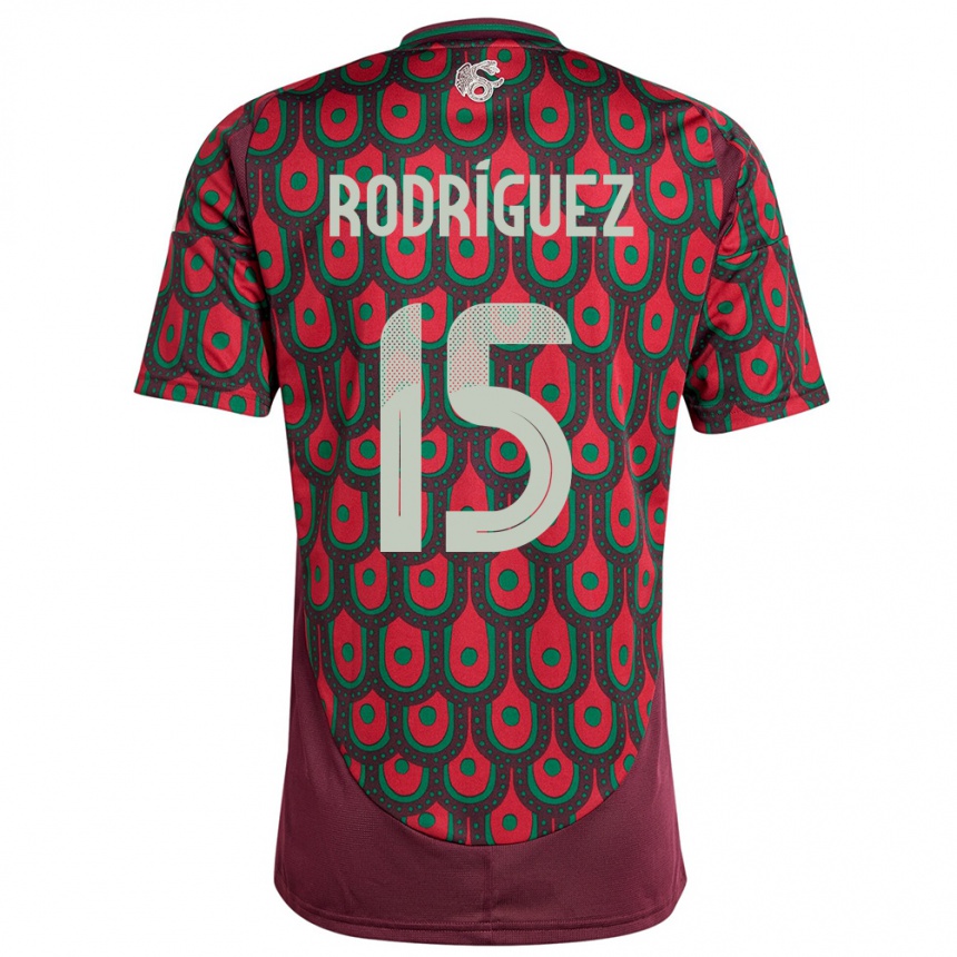 Kids Football Mexico Jorge Rodriguez #15 Maroon Home Jersey 24-26 T-Shirt Za