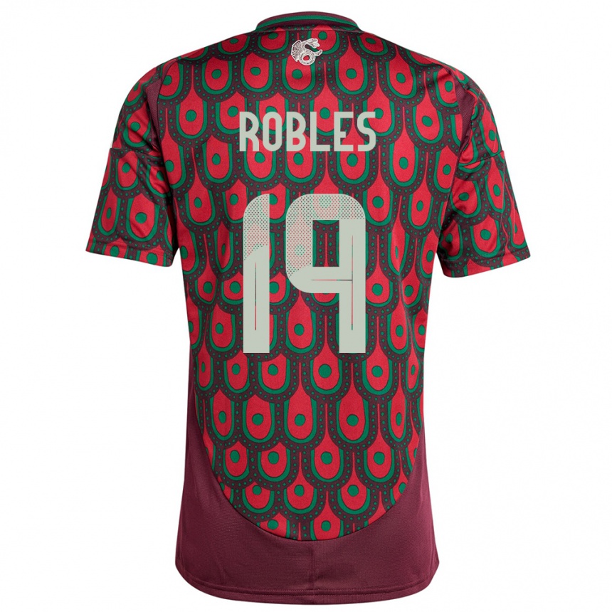 Kids Football Mexico Angel Robles #19 Maroon Home Jersey 24-26 T-Shirt Za