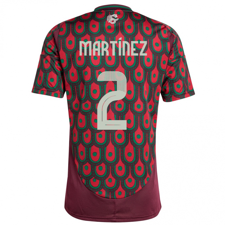 Kids Football Mexico Emilio Martinez #2 Maroon Home Jersey 24-26 T-Shirt Za