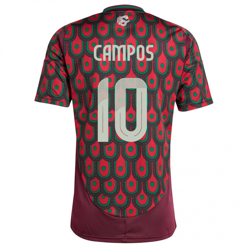 Kids Football Mexico Karel Campos #10 Maroon Home Jersey 24-26 T-Shirt Za