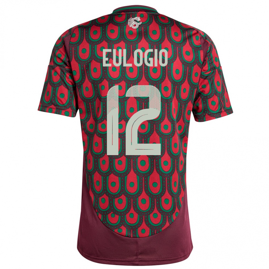 Kids Football Mexico Jose Eulogio #12 Maroon Home Jersey 24-26 T-Shirt Za